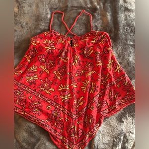 American Eagle bandana top with criss cross straps